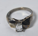 Diamonique Cubic Zirconia Sterling Silver Bow Ring - Size 6