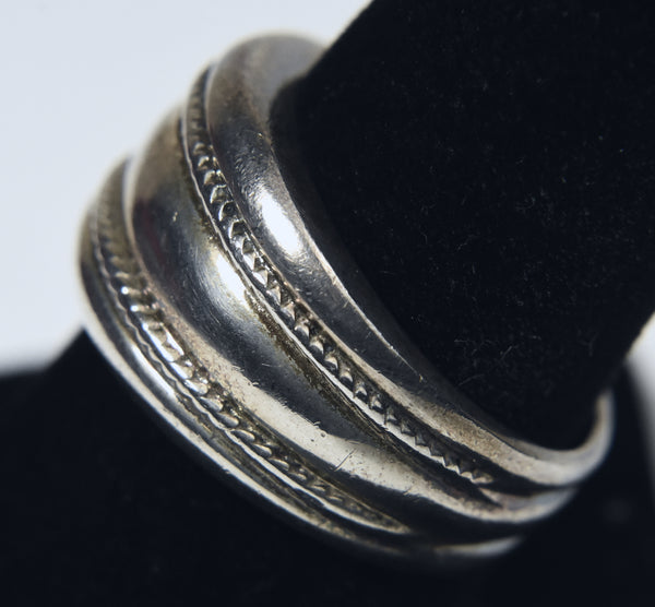 Vintage Handmade Sterling Silver Band - Size 8.75