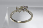 Sterling Silver Two Hearts Crystal Ring - Size 7
