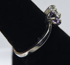 Sterling Silver Two Hearts Crystal Ring - Size 7