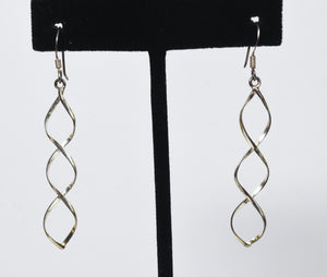 Sterling Silver Double Helix Dangle Earrings