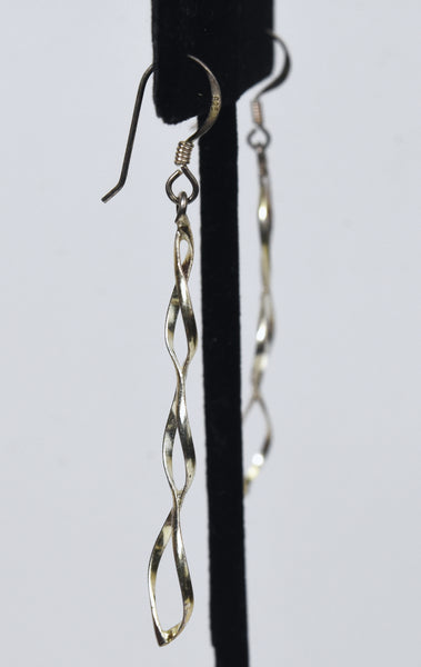 Sterling Silver Double Helix Dangle Earrings