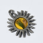 Dried Flower Encased in Resin Pendant