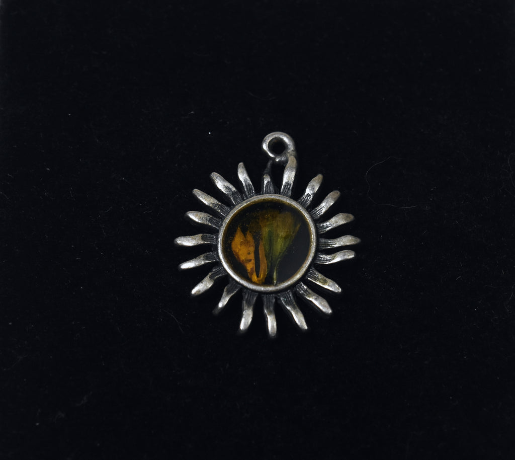 Dried Flower Encased in Resin Pendant