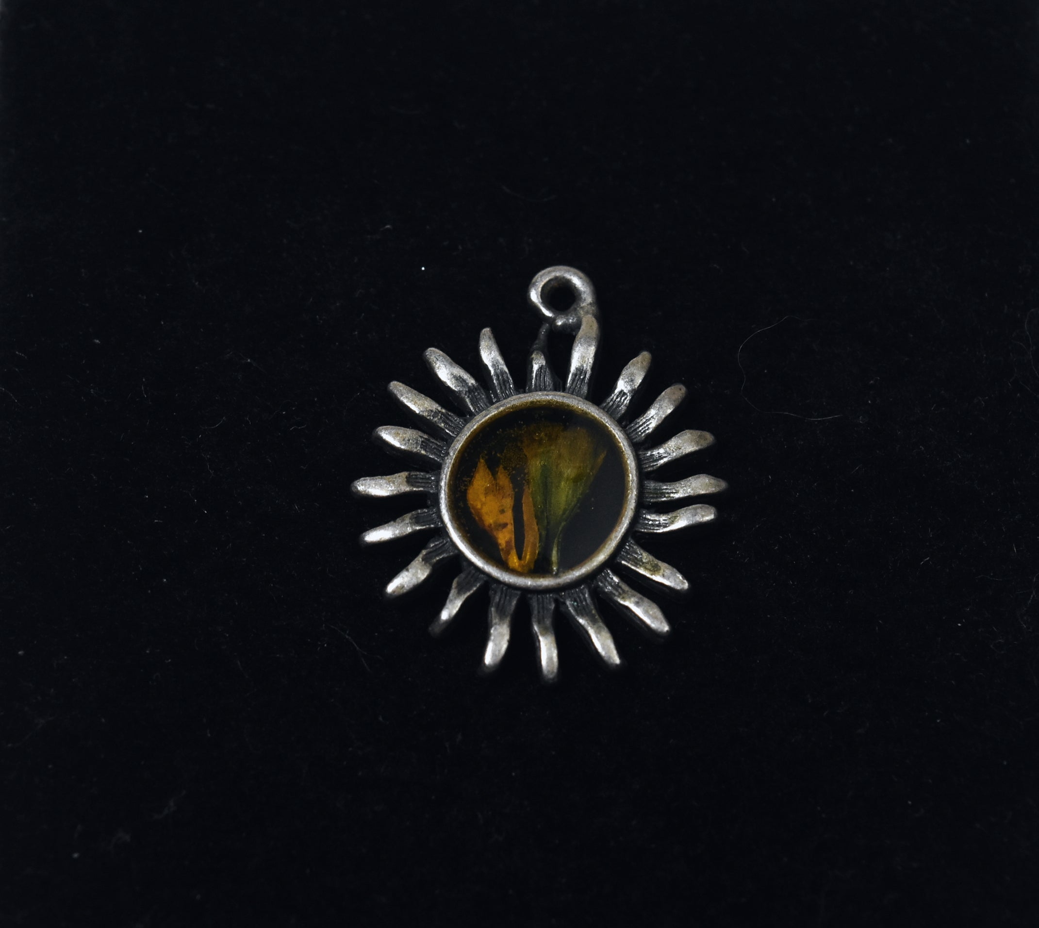 Dried Flower Encased in Resin Pendant