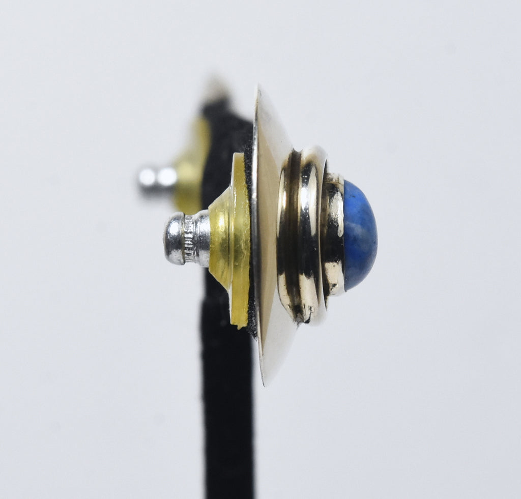 Sterling Silver Dumortierite Vintage Stud Earrings