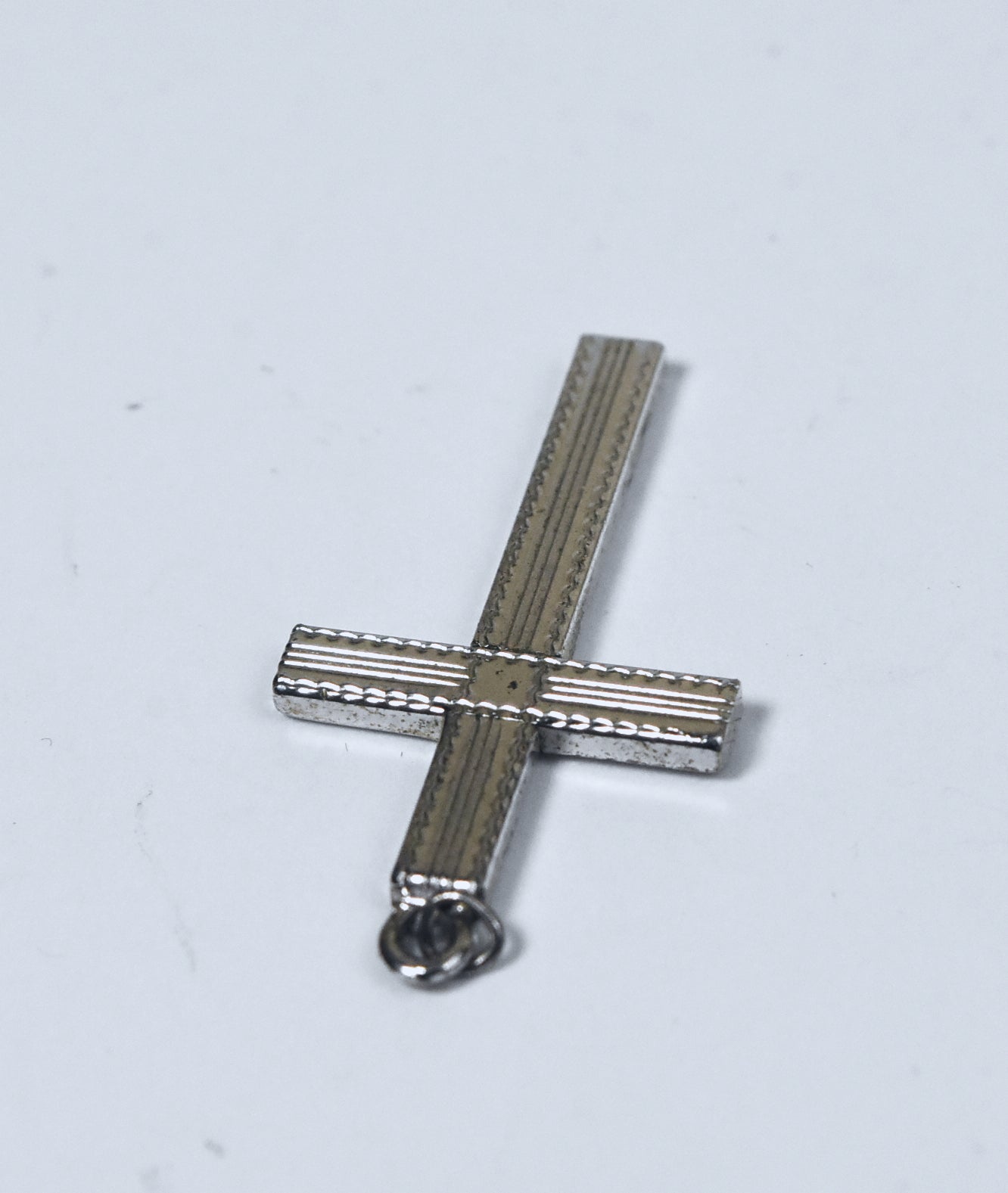 Vintage Sterling Silver Engraved Design Cross Pendant