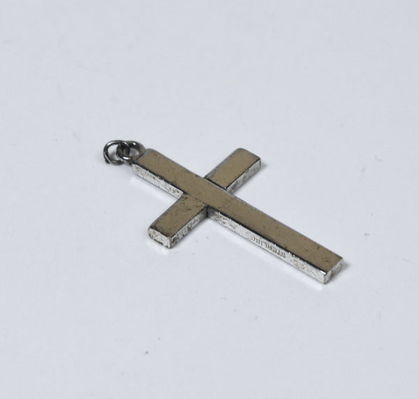 Vintage Sterling Silver Engraved Design Cross Pendant