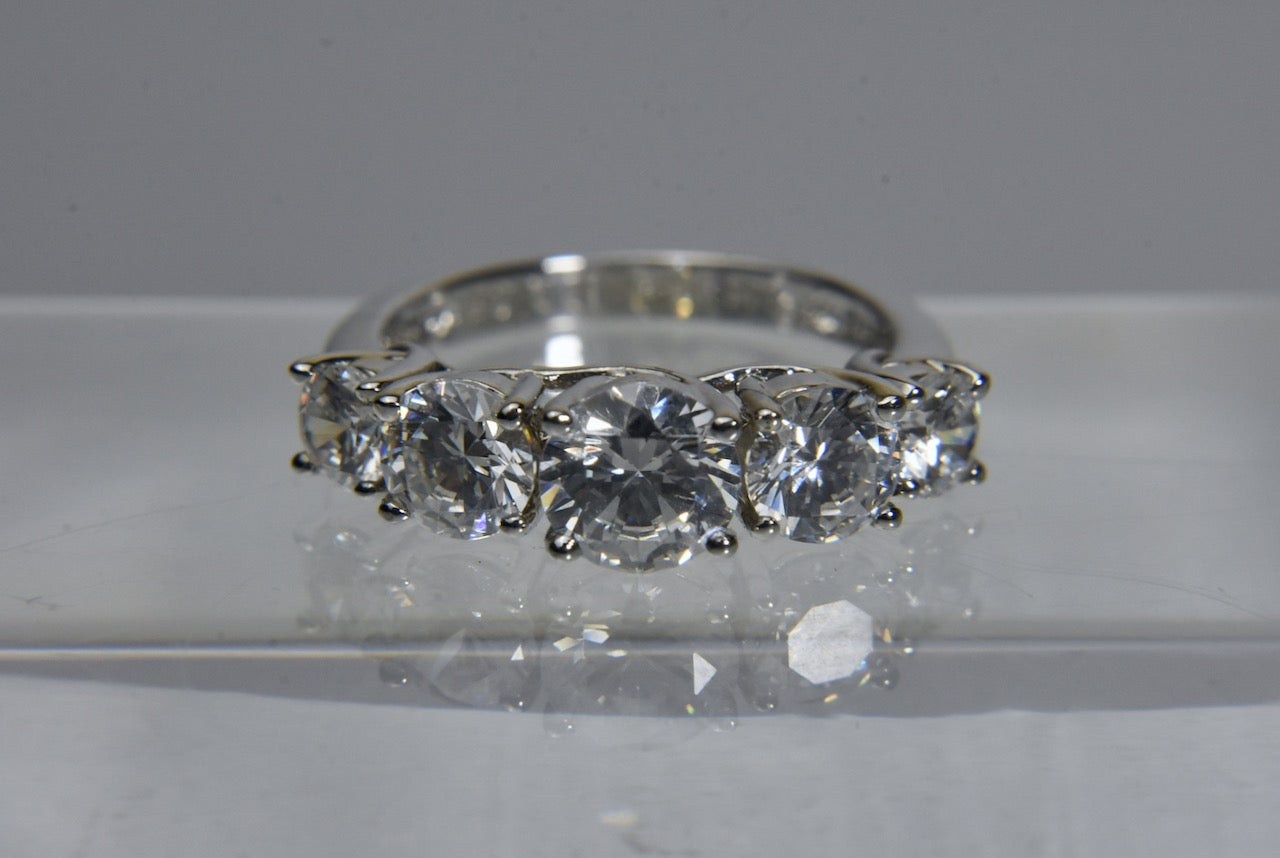 Epiphany - Sterling Silver Cubic Zirconia Ring - Size 6.25