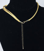 Multi-Strand Faux Golden Rutilated Quartz Nugget Bead Necklace with Faux Smoky Quartz Pendant