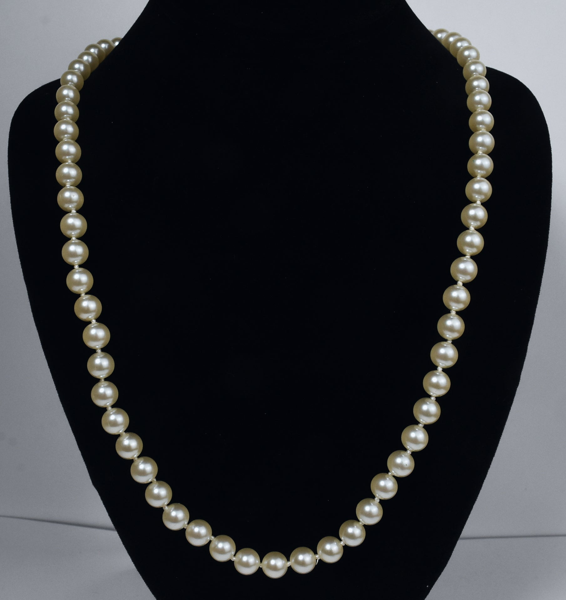 Single Strand Faux Pearl Necklace - 30"