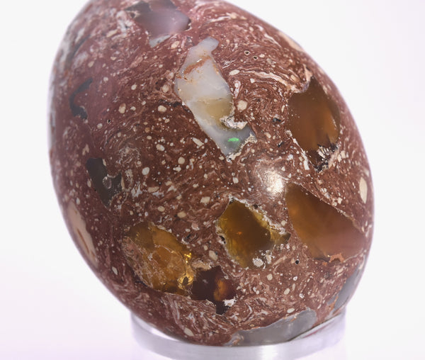 Stunning Vintage Mexican Fire Opal Polished Egg