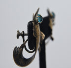 Handmade Vintage Sterling Silver Fish Screw Back Earrings
