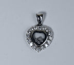 Dee Berkley - Sterling Silver Floating Crystals Heart Pendant
