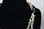 Fluorite, Citrine, Snowflake Obsidian Chip Bead Single Strand Opera Necklace