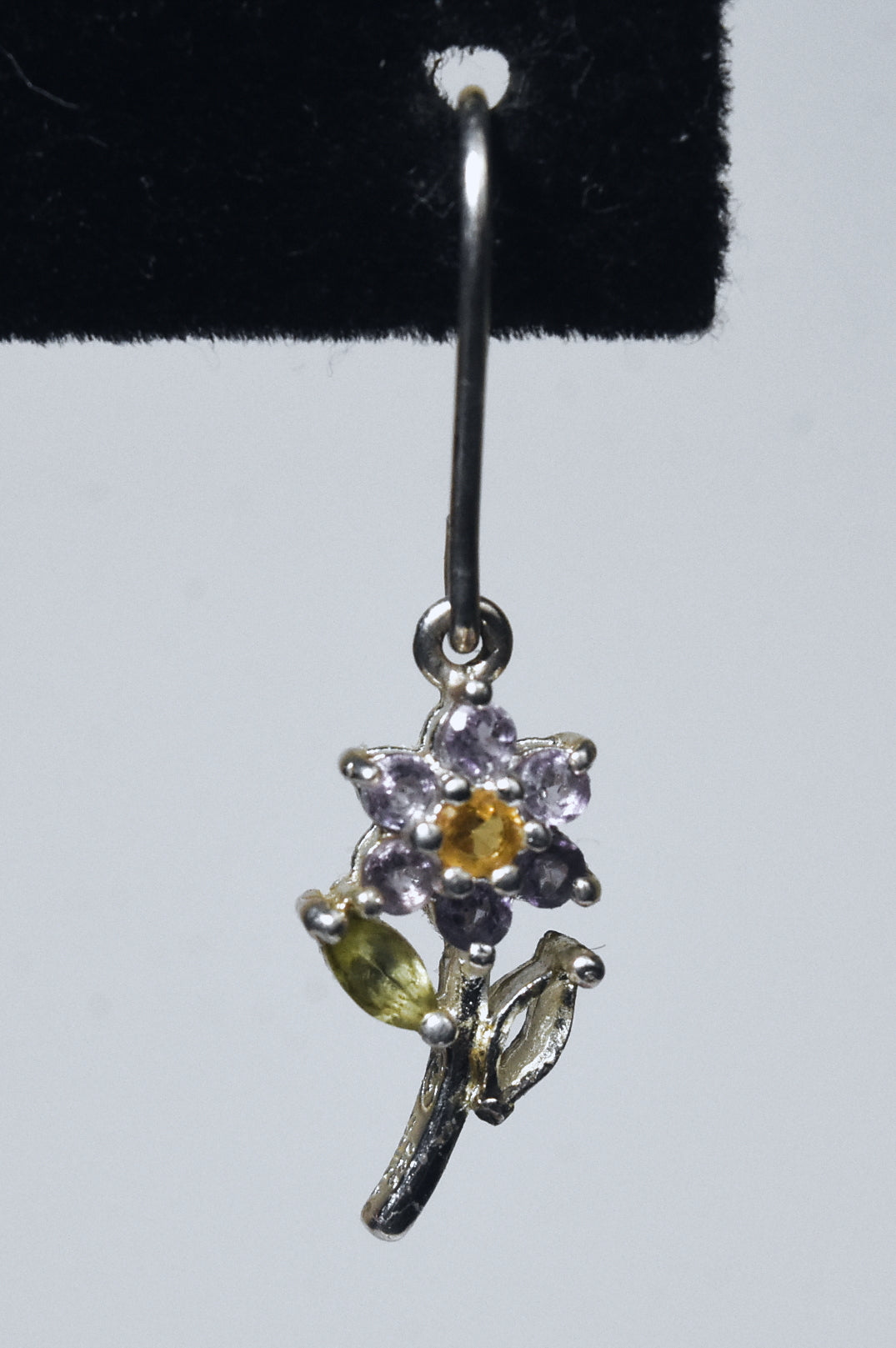 Gemstone Flower Earrings
