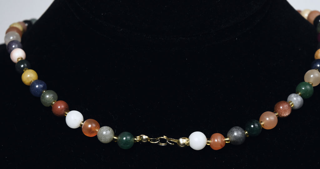 Lots of Different Gemstone Beads Necklace