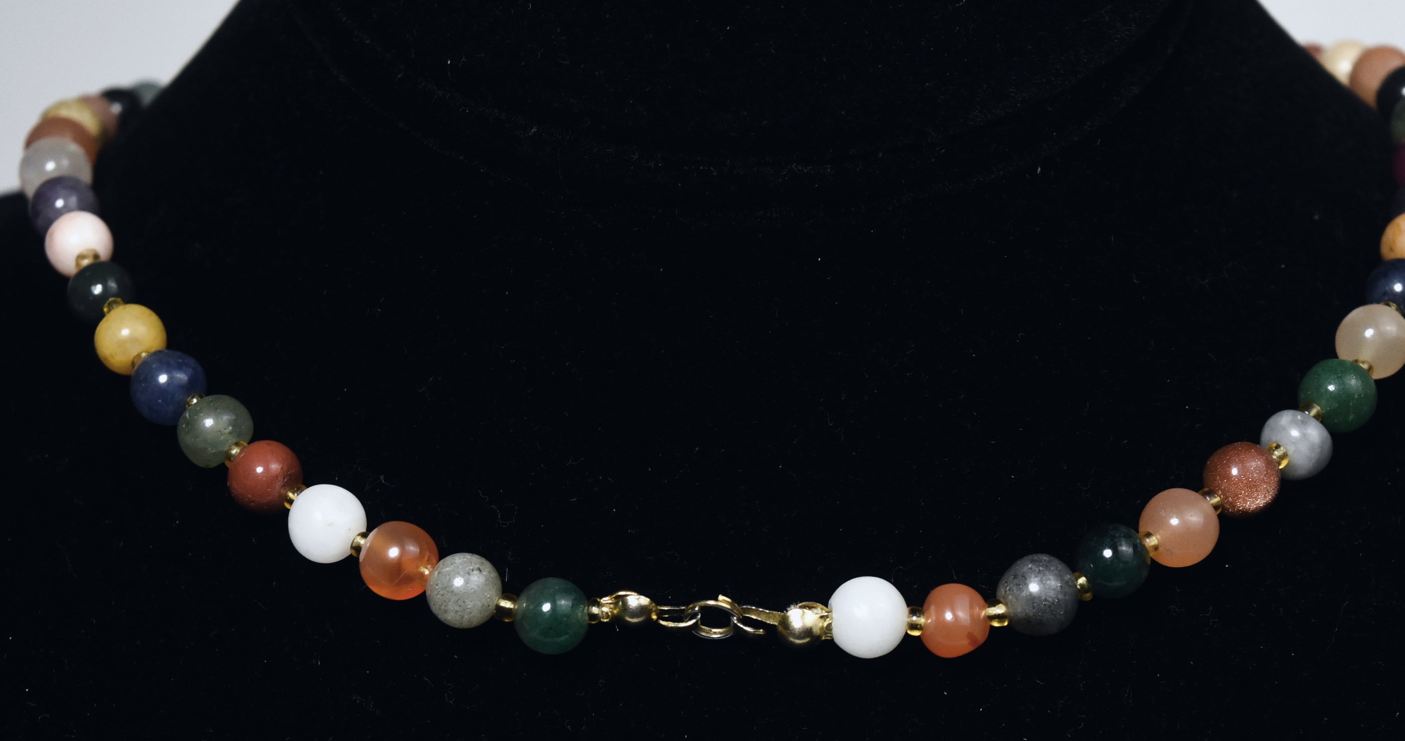 Lots of Different Gemstone Beads Necklace