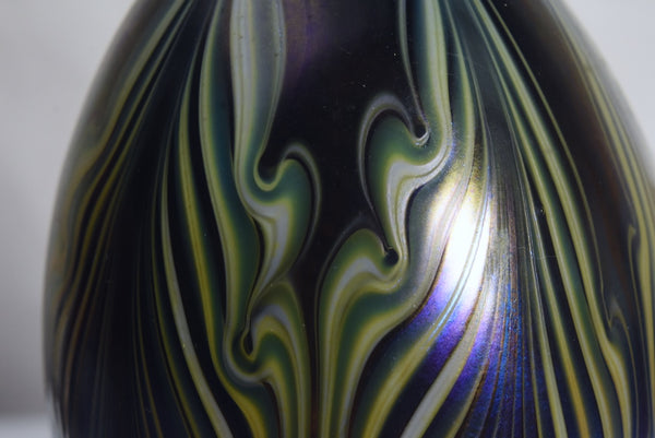 Large Feathered Iridescent Egg Paperweight