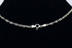 18k White Gold Plated Tiger's Eye Glass Pendant on Sterling Silver Italian Chain Necklace - 24"