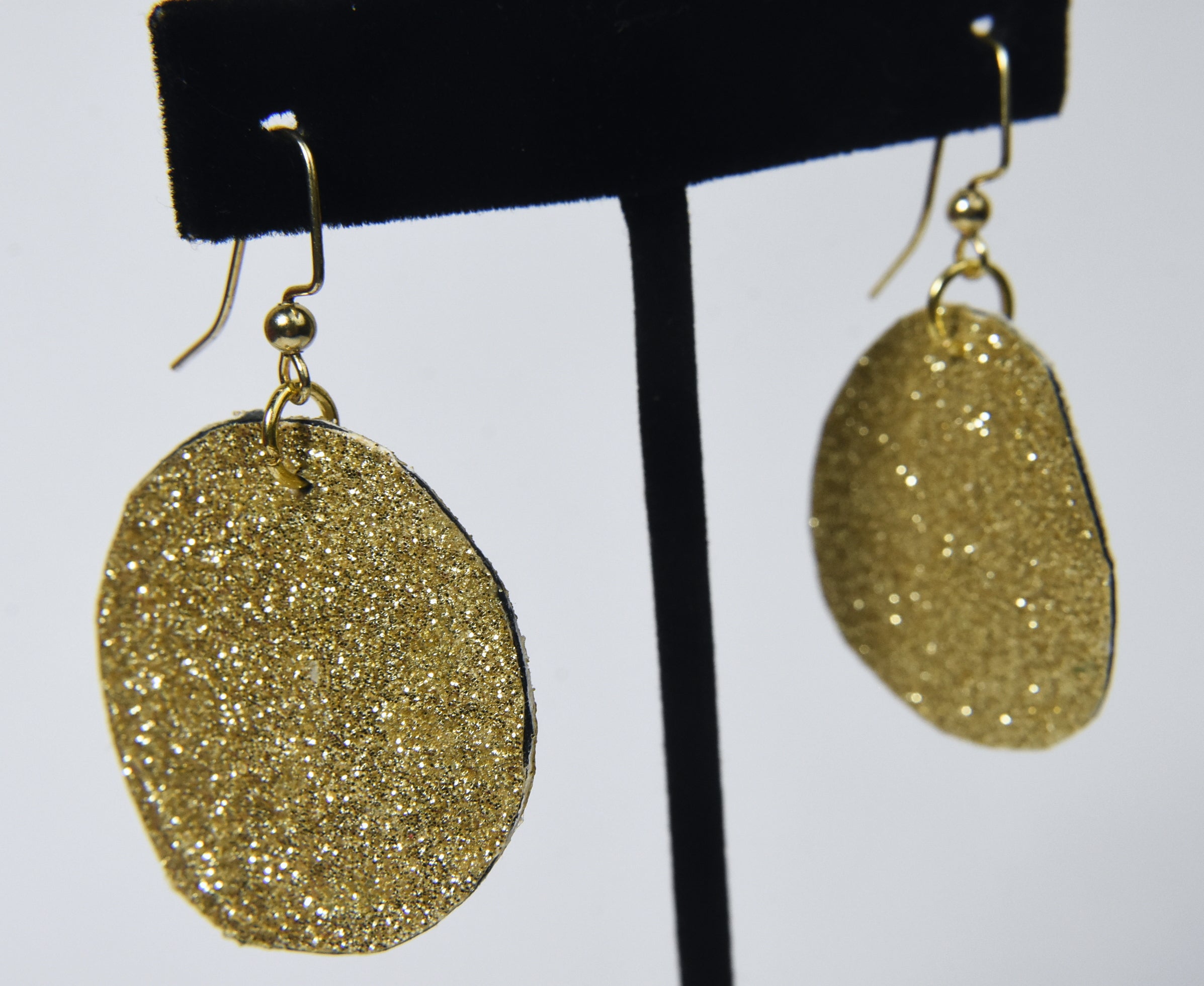 Golden Glittery Earrings