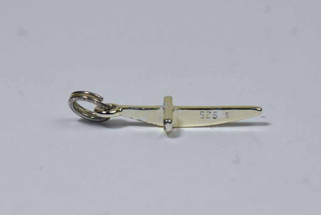 Gold Tone Sterling Silver Arched Top Cross Pendant/Charm