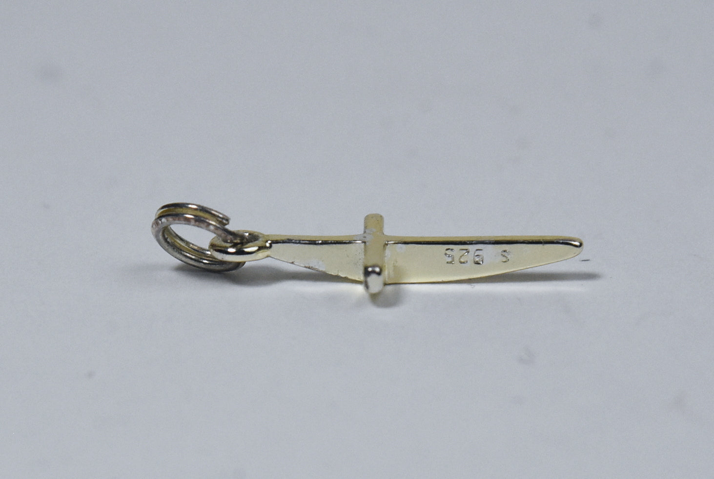 Gold Tone Sterling Silver Arched Top Cross Pendant/Charm