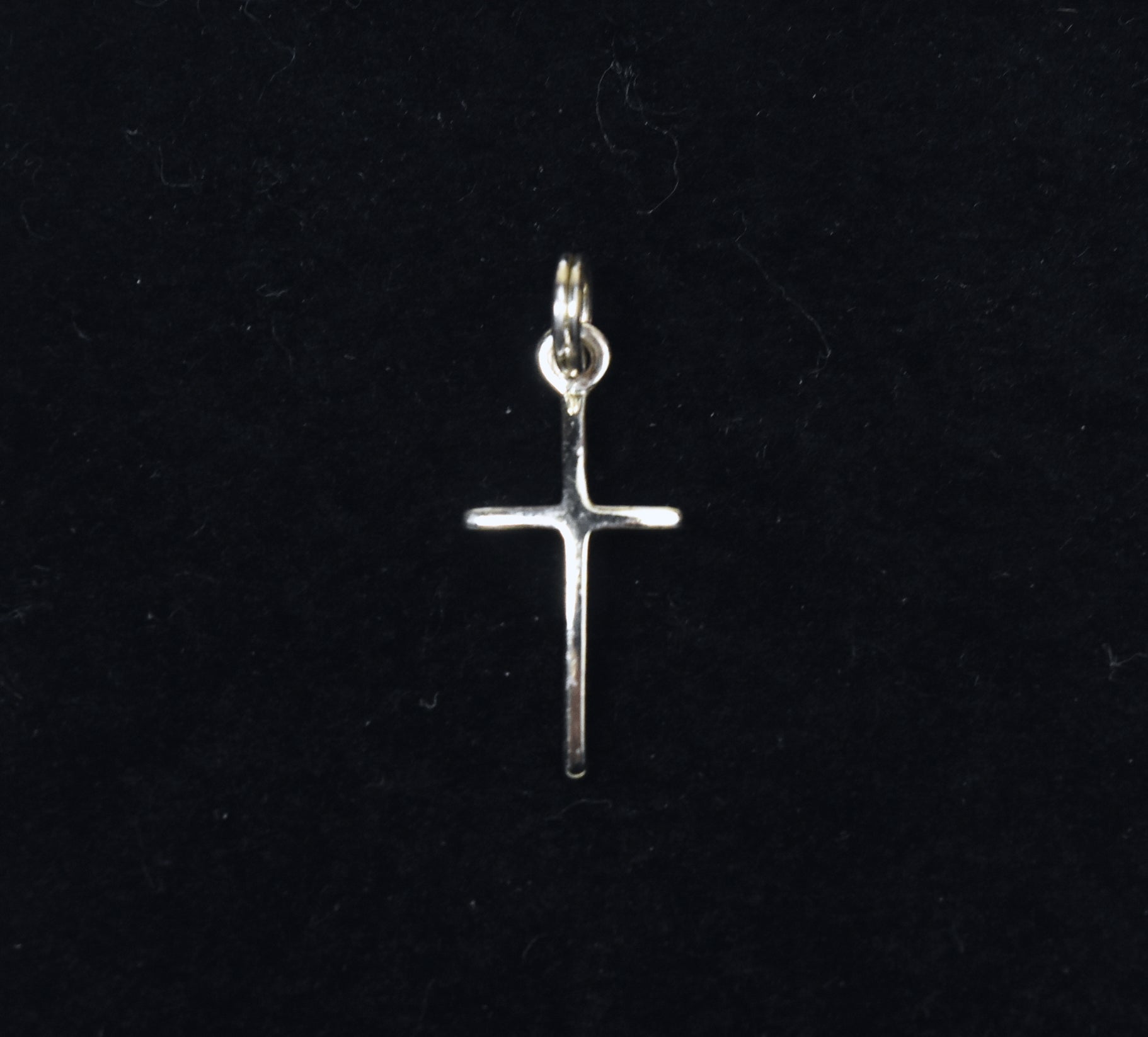 Gold Tone Sterling Silver Arched Top Cross Pendant/Charm
