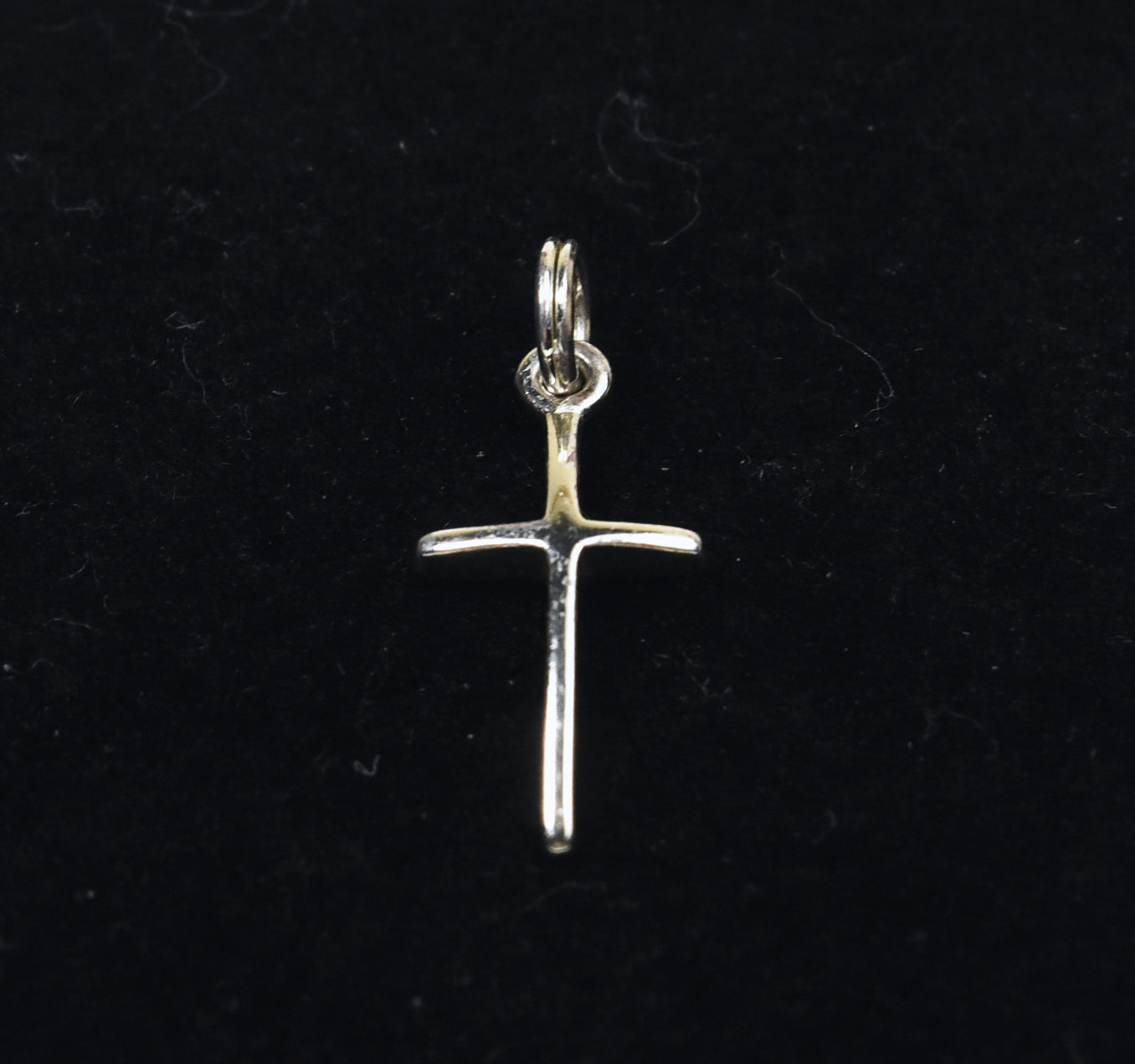 Gold Tone Sterling Silver Arched Top Cross Pendant/Charm