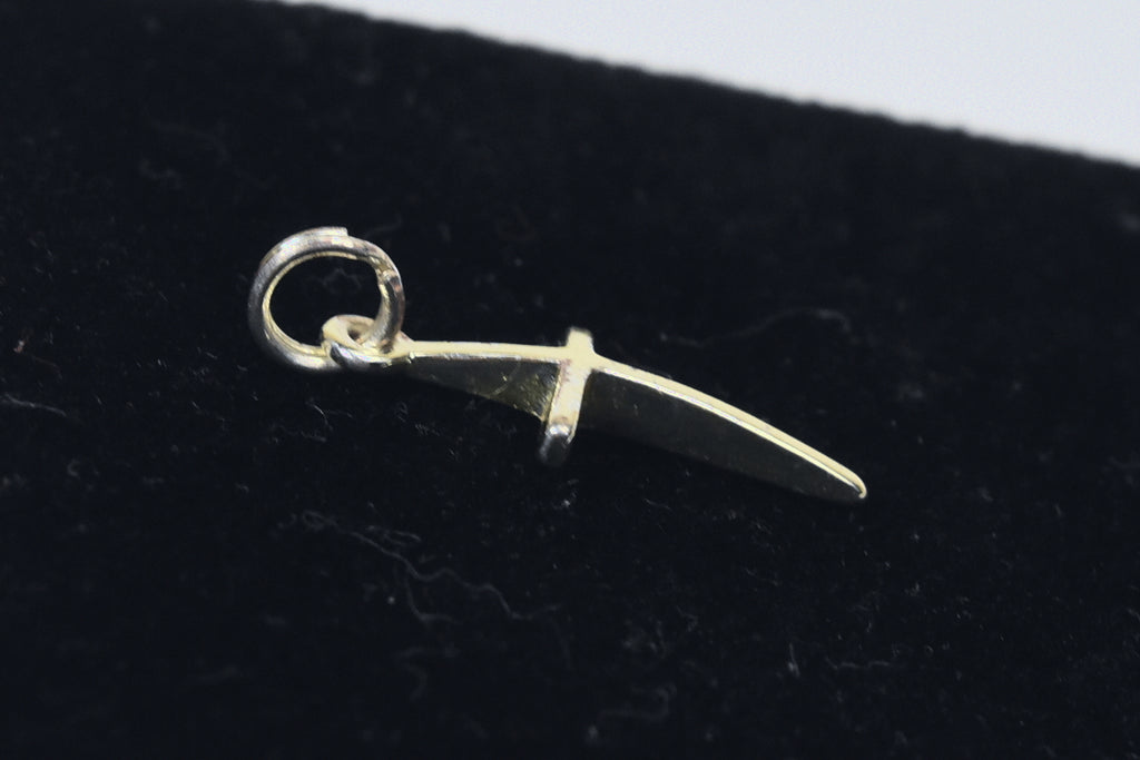 Gold Tone Sterling Silver Arched Top Cross Pendant/Charm