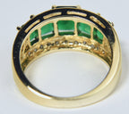 Gold Tone Imitation Emerald Ring - Size 9.25