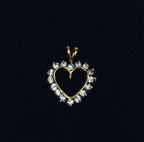 Gold Tone Crystal Studded Heart Pendant