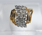 Gold Plated Sterling Silver Diamond Ring - Size 7
