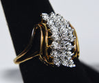 Gold Plated Sterling Silver Diamond Ring - Size 7
