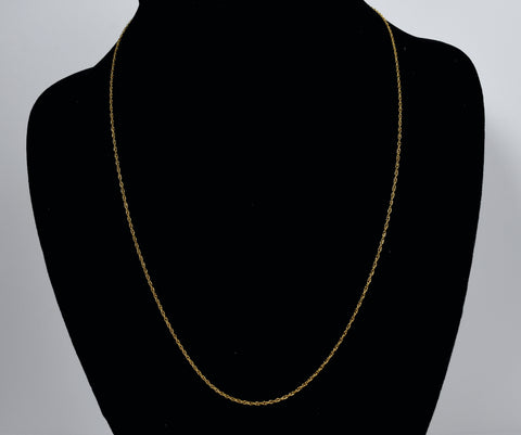 Gold Tone Sterling Silver Chain Necklace - 20"