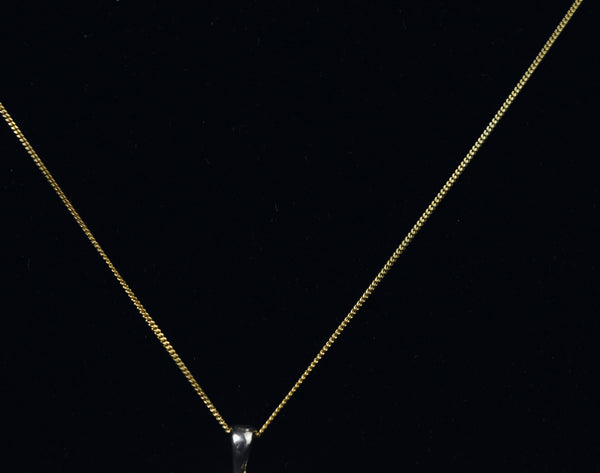 Gold Tone Sterling Silver Stick Figure Pendant on Gold Tone Sterling Silver Chain Necklace