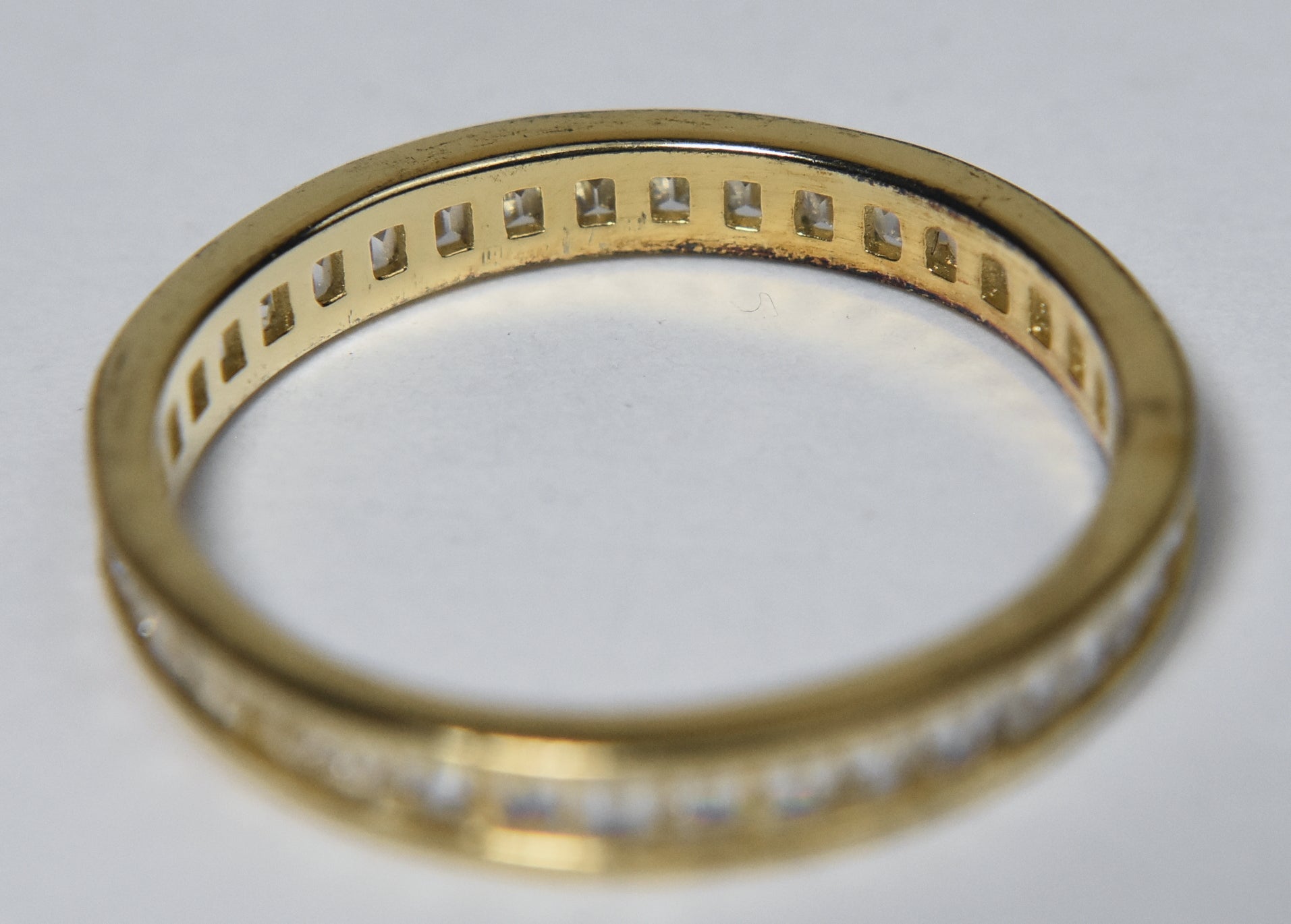 Gold Tone sterling Silver Band Channel Set - Size 9