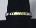 Gold Tone sterling Silver Band Channel Set - Size 9