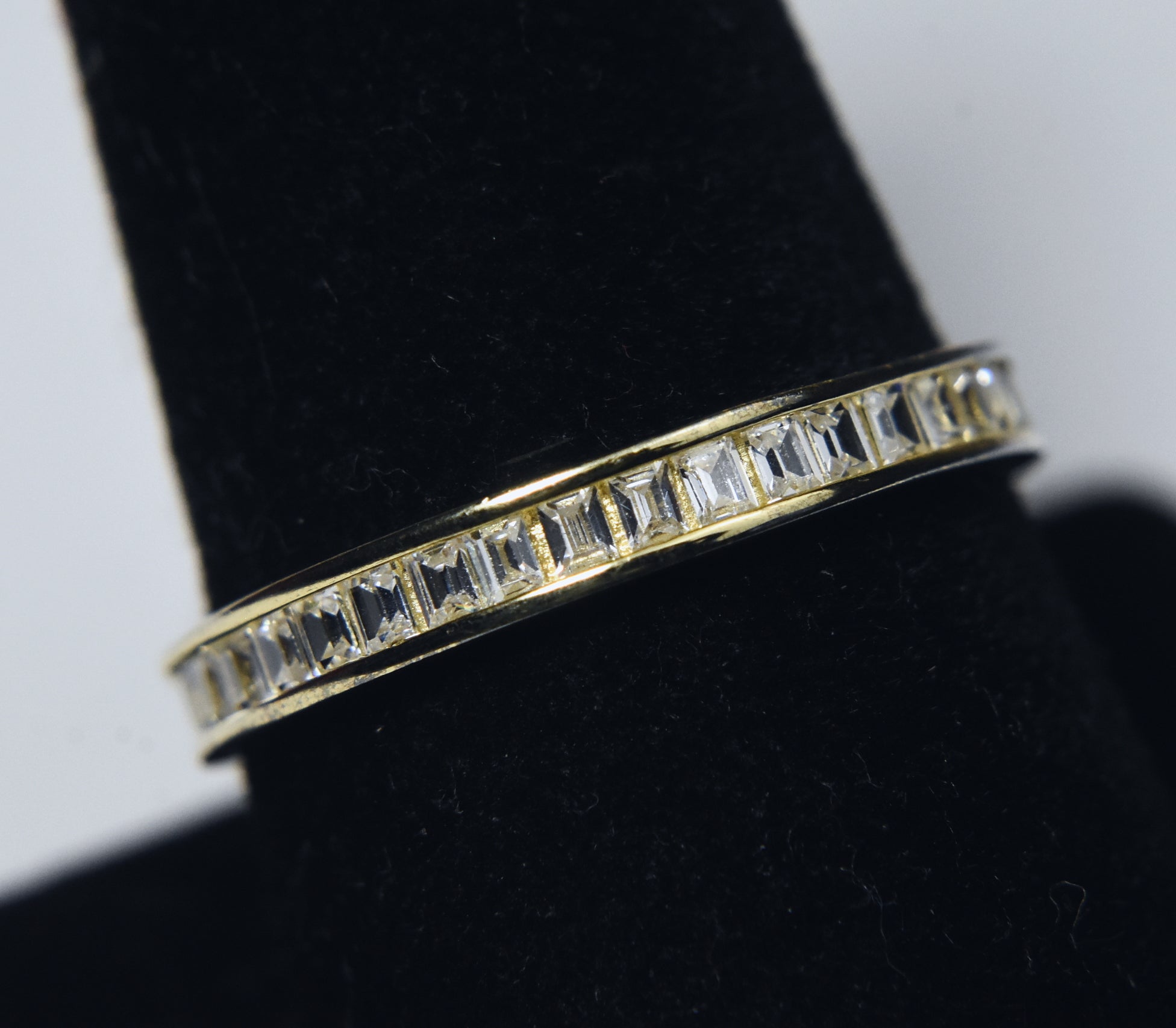Gold Tone sterling Silver Band Channel Set - Size 9