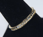 Gold Tone sterling Silver Band Channel Set - Size 9