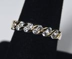 Gold Tone Sterling Silver Channel Set Ring - Size 8