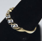 Gold Tone Sterling Silver Channel Set Ring - Size 8