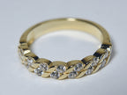 Gold Tone Sterling Silver Channel Set Ring - Size 8
