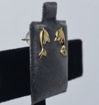 14k Yellow Gold Dolphin Screw Back Stud Earrings