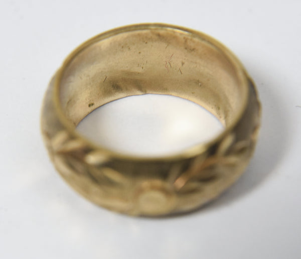 Gold Tone Etched Design Band - Size 3.25