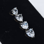 Graduated Crystal Hearts Articulated Dangle Pendant