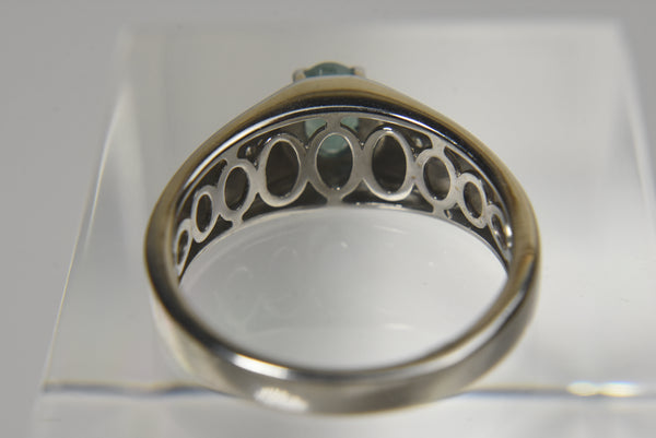 AA Grandiderite, Natural White Zircon Platinum Over Sterling Ring - Size 11