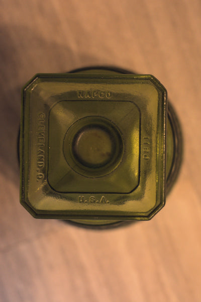 Napco - Vintage Green Hobnail Planter Vase