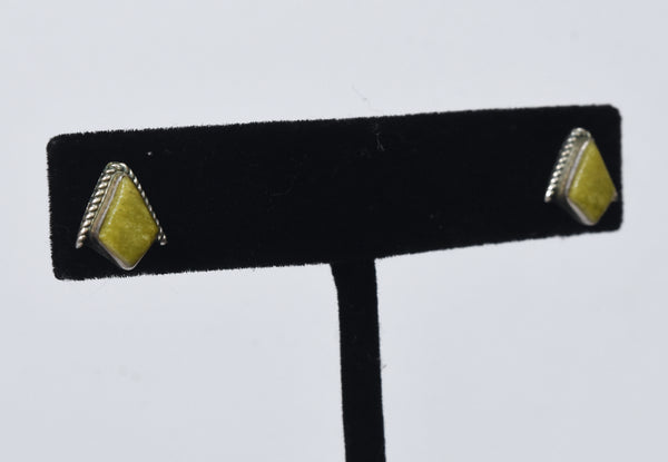 Serpentine Silver Stud Earrings