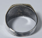 Vintage Sterling Silver Black Onyx Signet Ring - Size 12